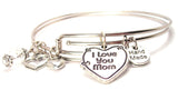 I love you mom bracelet, I love you mom bangles, I love you mom jewelry, mom bracelet, mother bracelet